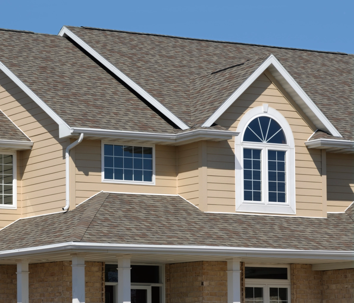 House with gabled roof and windows