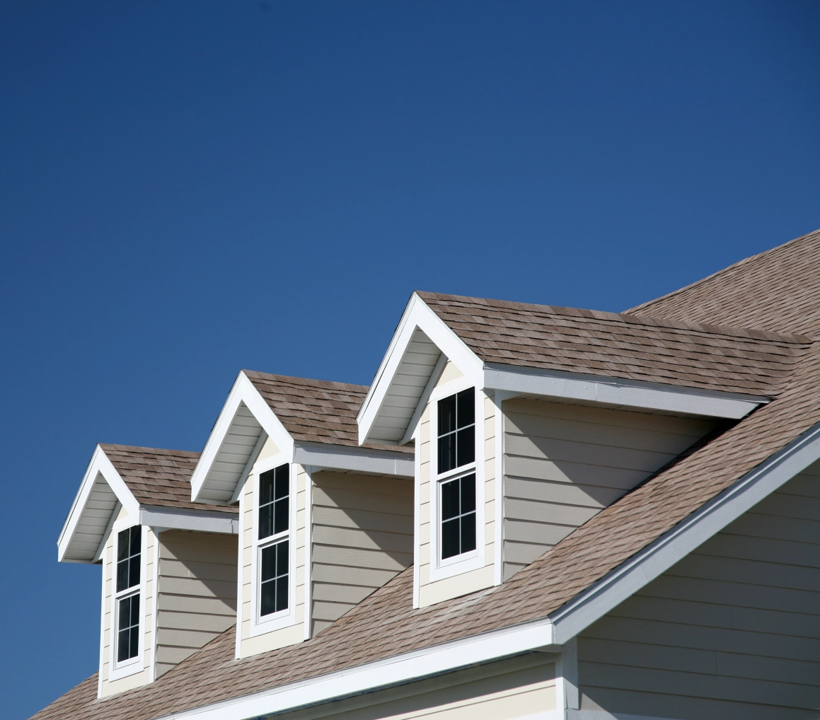 Modern home with blue sky background