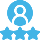 User profile icon with three stars