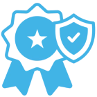Award and shield icon with checkmark